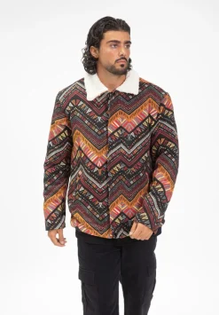 Veste avec un mélange de motifs géométriques colorés