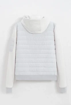 Veste bi matière à capuche ajustable avec lacet