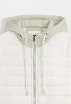 Veste bi matière à capuche ajustable avec lacet