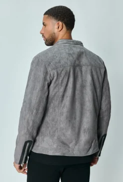 Veste biker simili daim