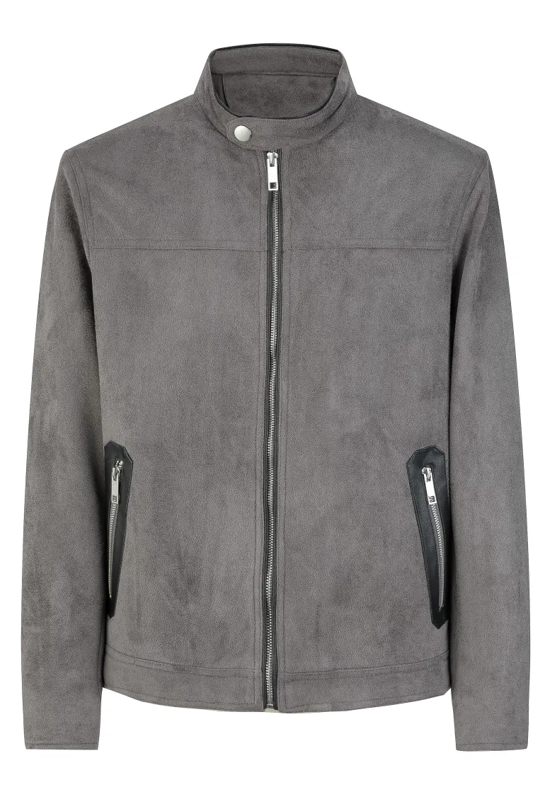 Veste biker simili daim
