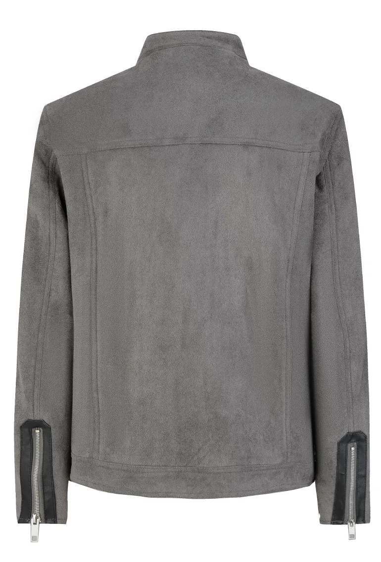 Veste biker simili daim