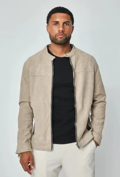 Veste biker simili daim