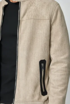 Veste biker simili daim