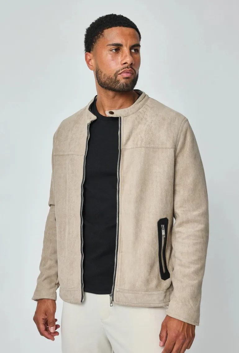 Veste biker simili daim