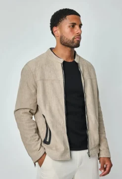 Veste biker simili daim