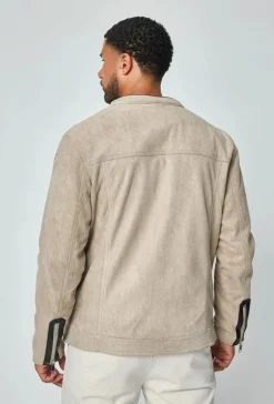 Veste biker simili daim
