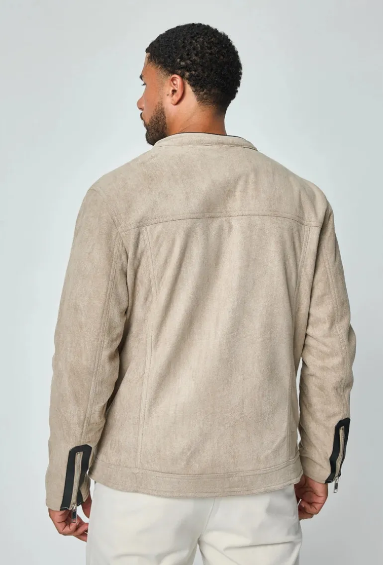 Veste biker simili daim