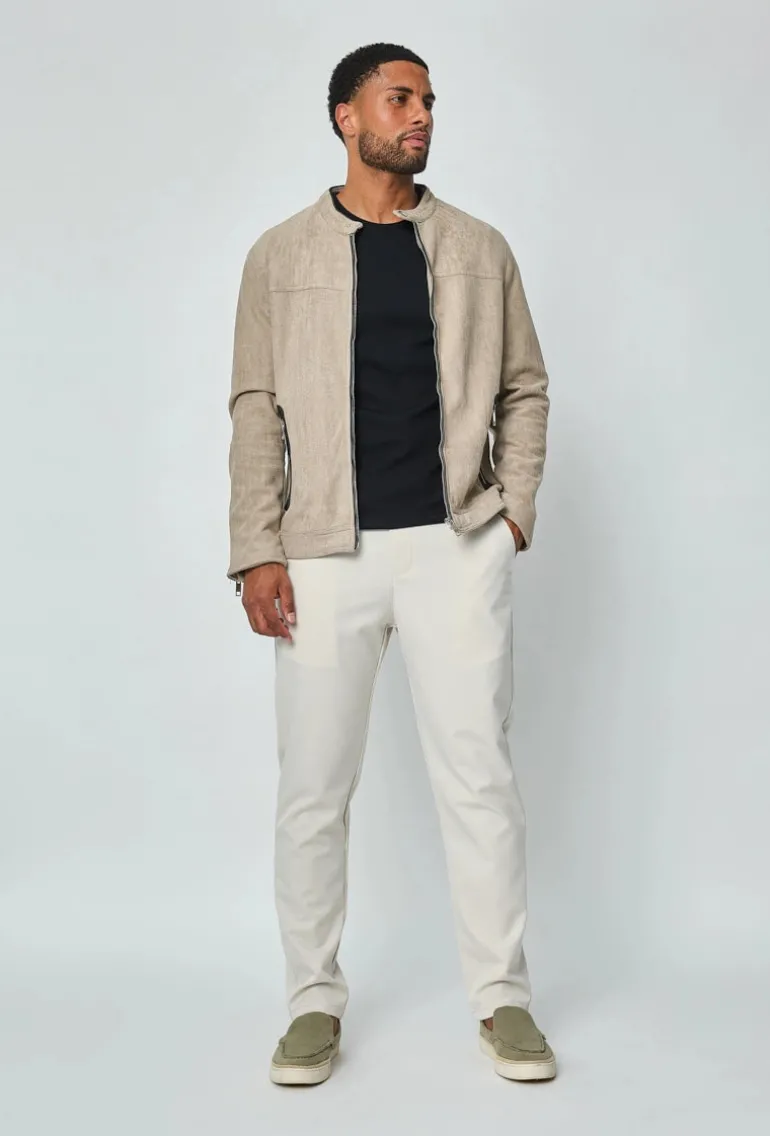 Veste biker simili daim