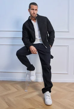 Veste biker simili daim