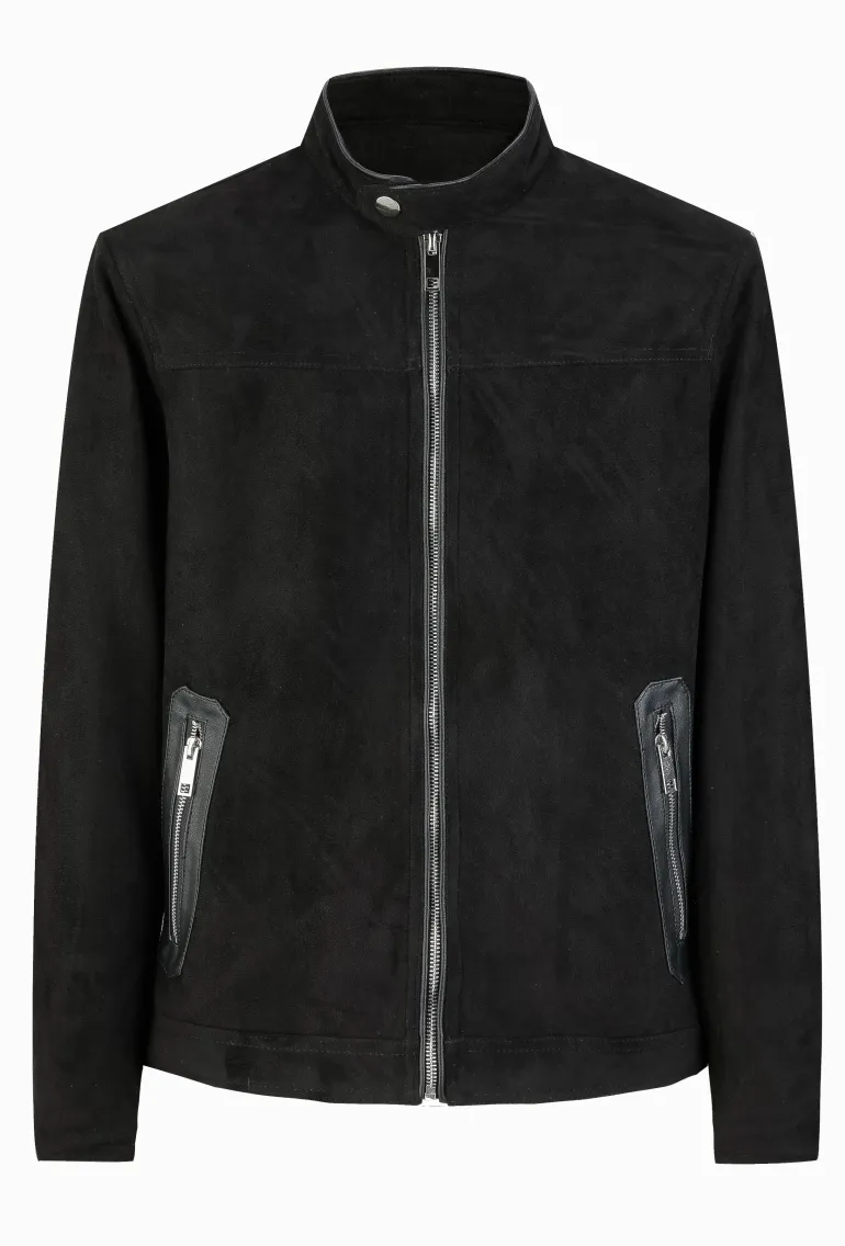Veste biker simili daim