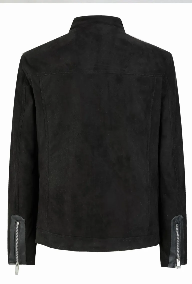 Veste biker simili daim