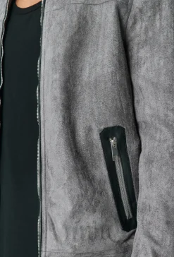 Veste biker simili daim