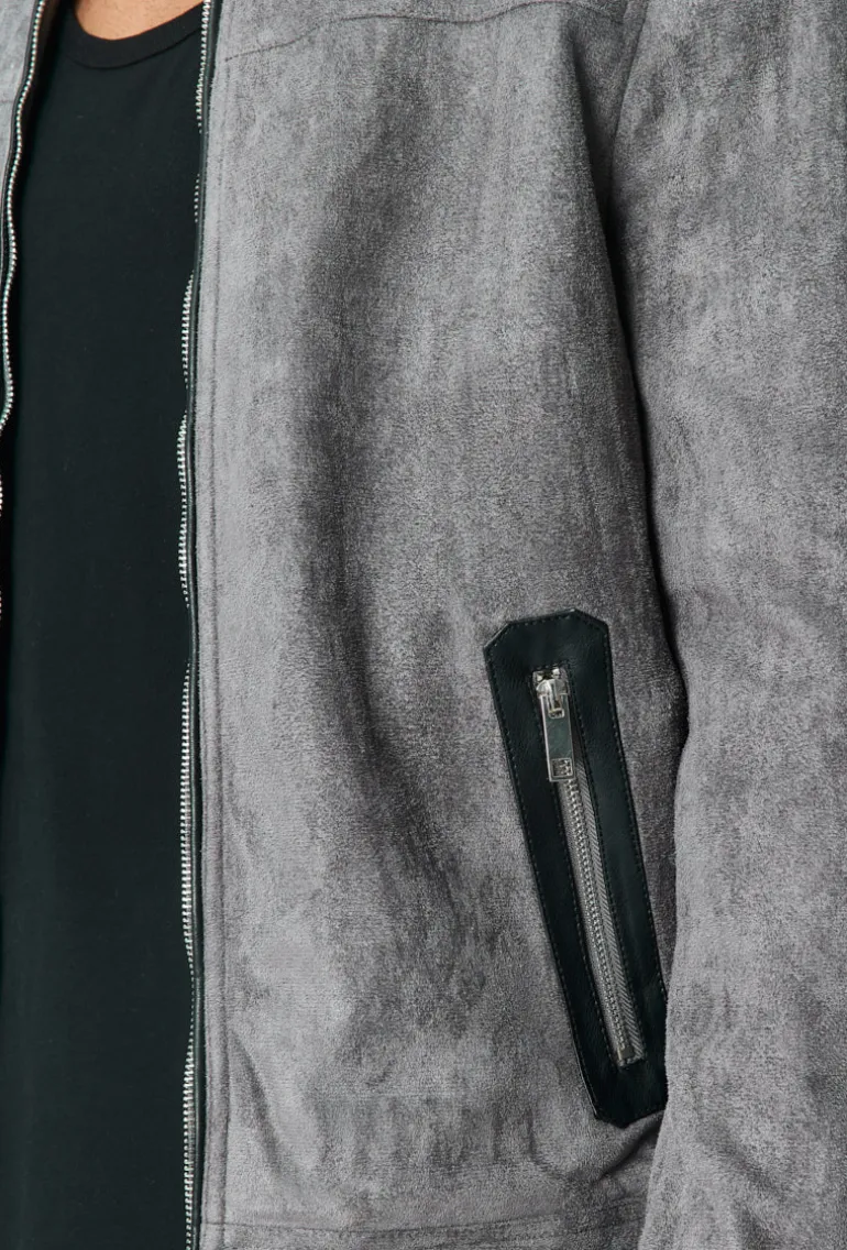Veste biker simili daim