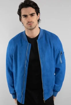 Veste bomber en simili daim