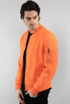 Veste bomber en simili daim