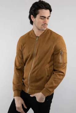 Veste bomber en simili daim