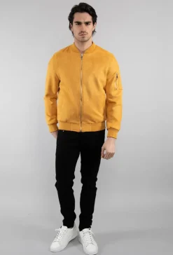 Veste bomber en simili daim