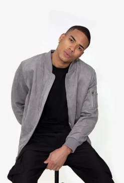 Veste bomber en simili daim