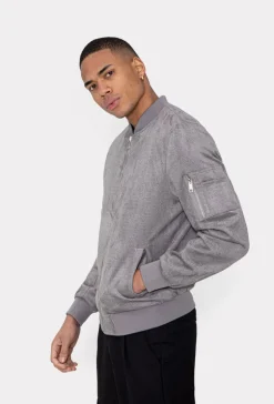 Veste bomber en simili daim