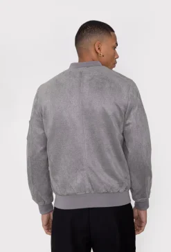 Veste bomber en simili daim