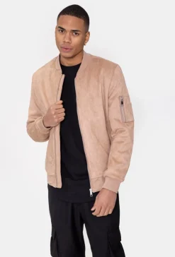 Veste bomber en simili daim