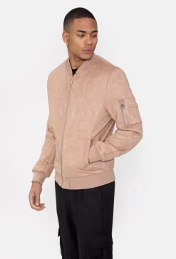 Veste bomber en simili daim
