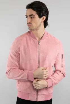 Veste bomber en simili daim