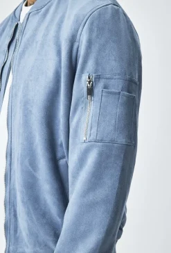 Veste bomber en simili daim