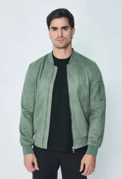 Veste bomber en simili daim