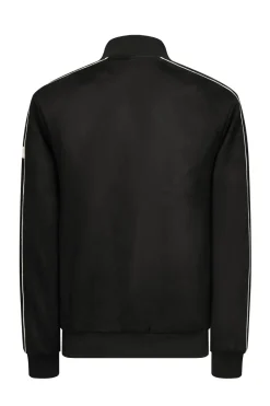 Veste bomber simili daim à liseré sur les manches
