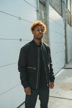 Veste bombers à zip métalique avec empiècement