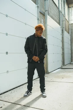 Veste bombers à zip métalique avec empiècement