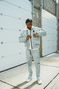 Veste bombers à zip métalique avec empiècement
