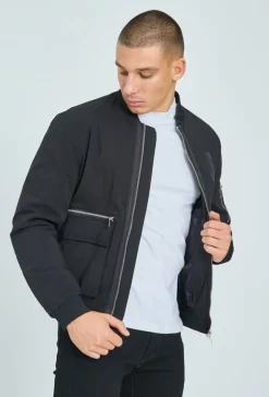 Veste bombers empiècement à zip métalique