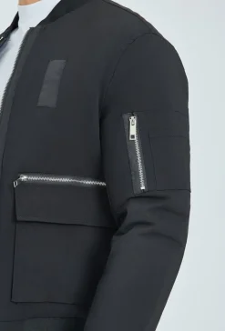 Veste bombers empiècement à zip métalique