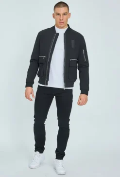 Veste bombers empiècement à zip métalique