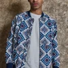 Veste bombers fine à motifs géometriques