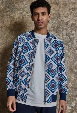 Veste bombers fine à motifs géometriques