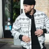 Veste bombers fine à motifs géometriques