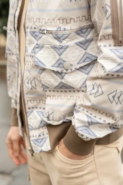 Veste bombers fine à motifs géometriques