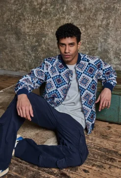 Veste bombers fine à motifs géometriques