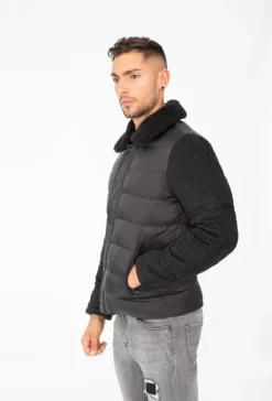 Veste col mouton matelassée