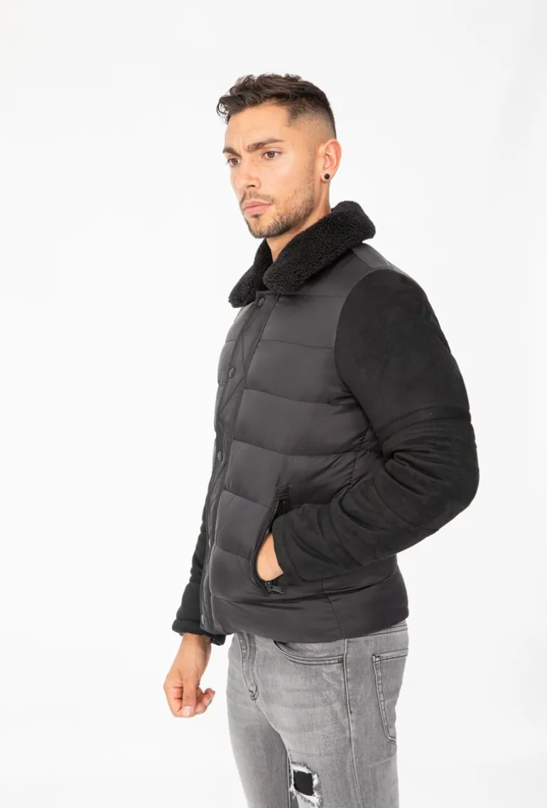 Veste col mouton matelassée