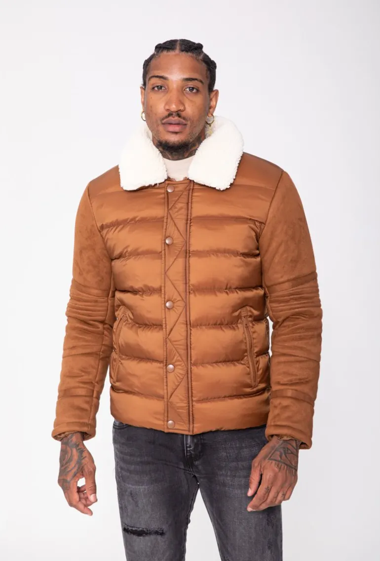 Veste col mouton matelassée