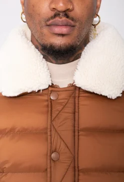 Veste col mouton matelassée