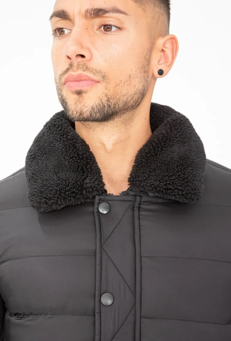 Veste col mouton matelassée