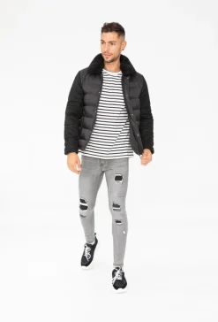 Veste col mouton matelassée