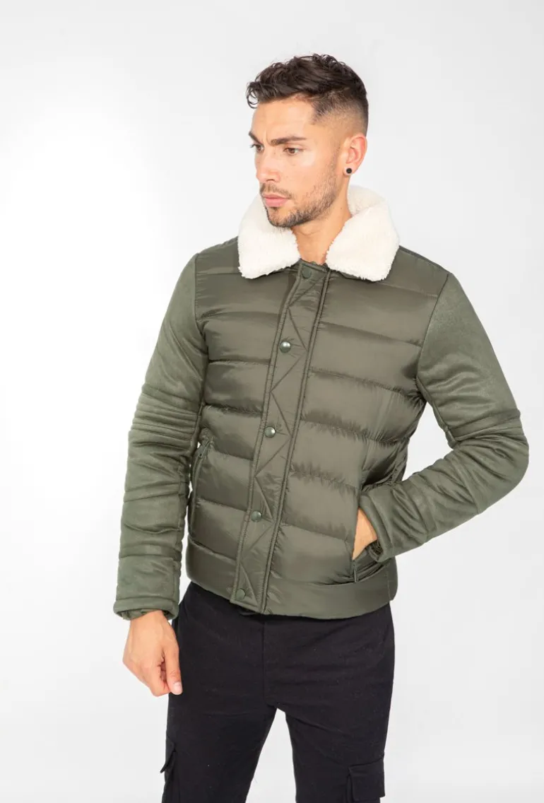 Veste col mouton matelassée
