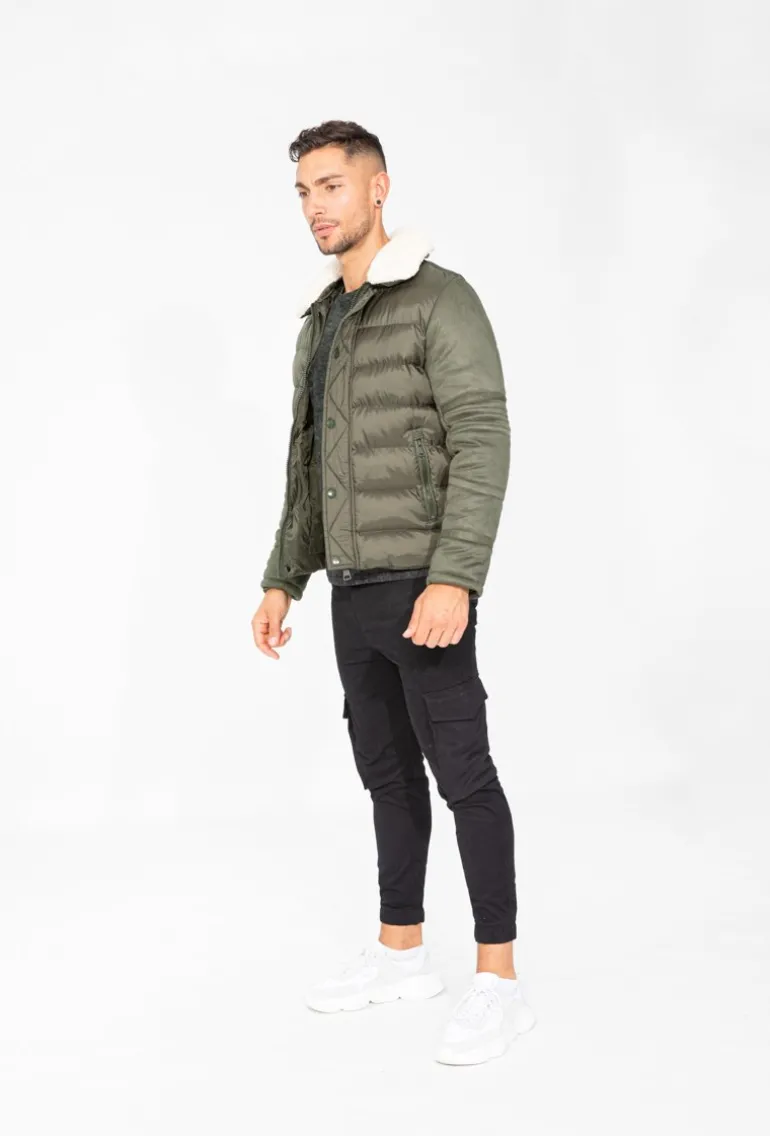 Veste col mouton matelassée